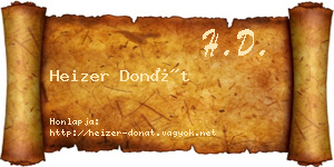 Heizer Donát névjegykártya